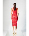 Illusion Lace 3/4 dress RED
