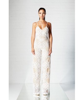 Winona Illusion Lace Jumpsuit WHITE